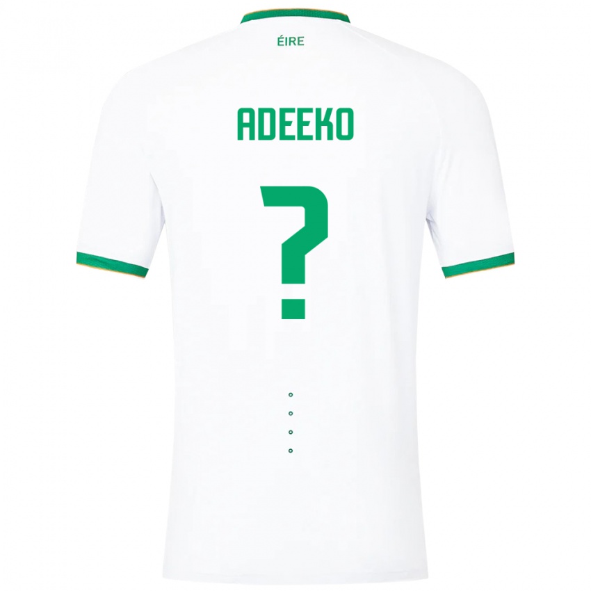 Mujer Camiseta Irlanda Baba Adeeko #0 Blanco 2ª Equipación 24-26 La Camisa