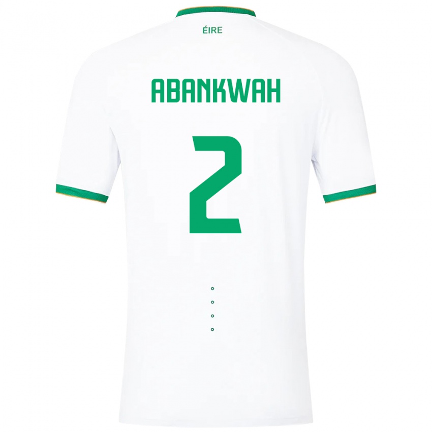 Mujer Camiseta Irlanda James Abankwah #2 Blanco 2ª Equipación 24-26 La Camisa