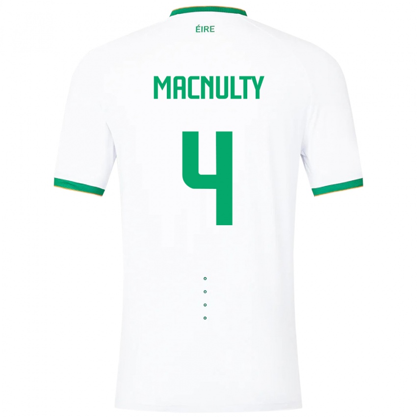 Mujer Camiseta Irlanda Anselmo García Macnulty #4 Blanco 2ª Equipación 24-26 La Camisa