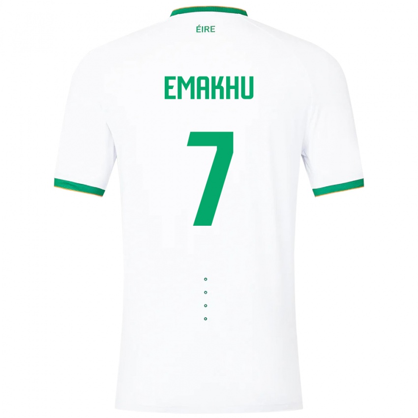 Mujer Camiseta Irlanda Aidomo Emakhu #7 Blanco 2ª Equipación 24-26 La Camisa