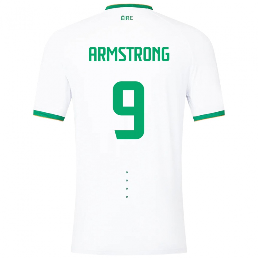 Mujer Camiseta Irlanda Sinclair Armstrong #9 Blanco 2ª Equipación 24-26 La Camisa