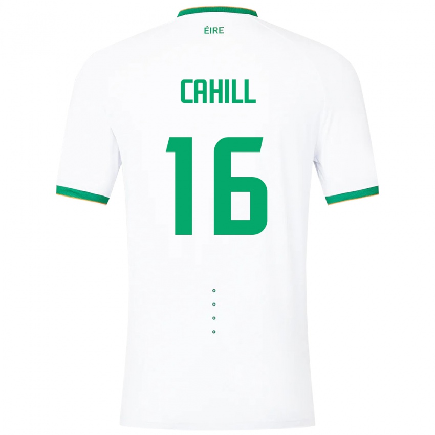 Mujer Camiseta Irlanda Killian Cahill #16 Blanco 2ª Equipación 24-26 La Camisa