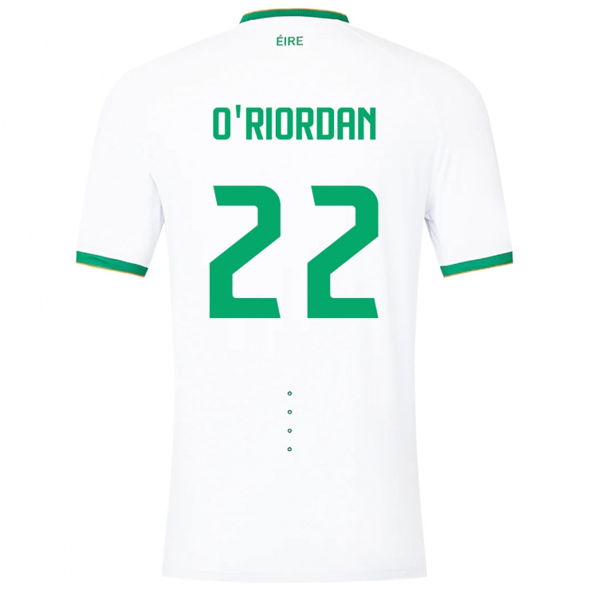 Mujer Camiseta Irlanda Connor O'riordan #22 Blanco 2ª Equipación 24-26 La Camisa