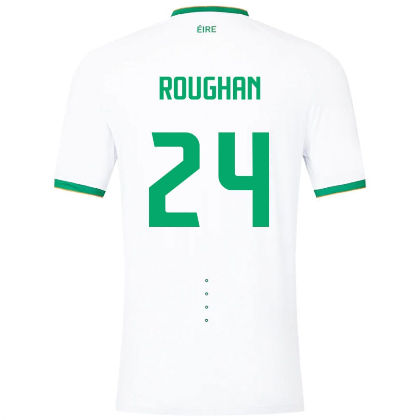 Mujer Camiseta Irlanda Sean Roughan #24 Blanco 2ª Equipación 24-26 La Camisa