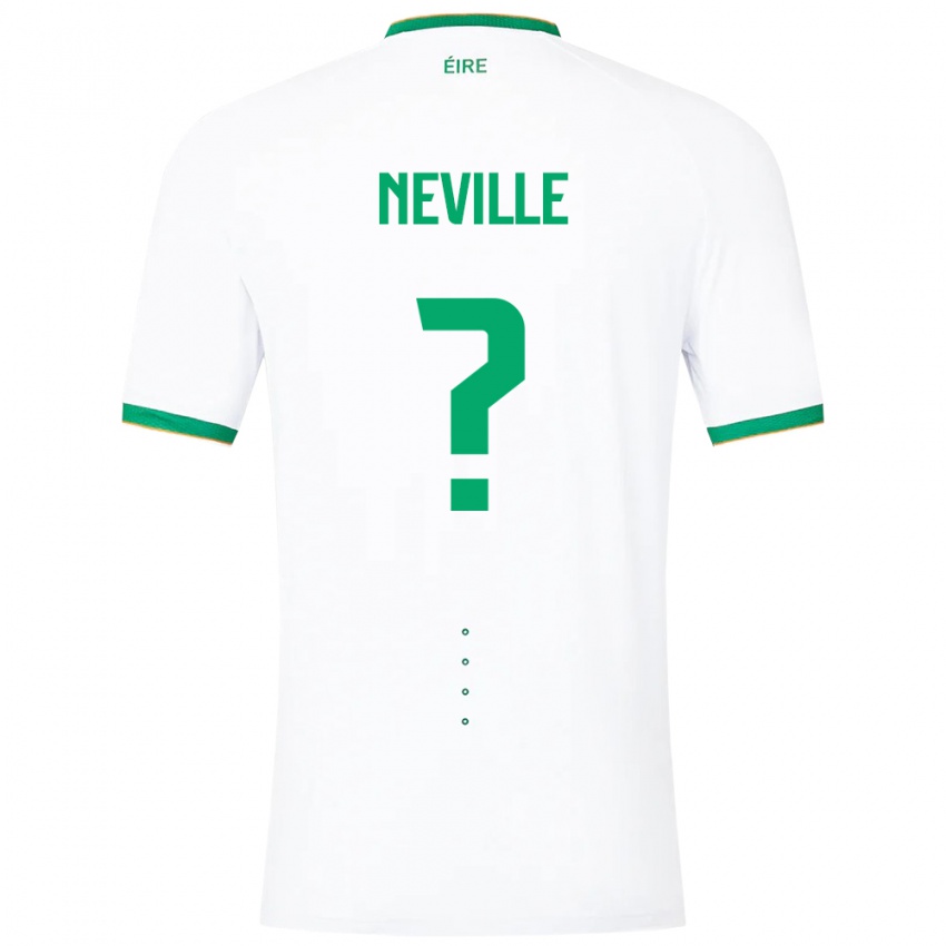 Mujer Camiseta Irlanda Harvey Neville #0 Blanco 2ª Equipación 24-26 La Camisa