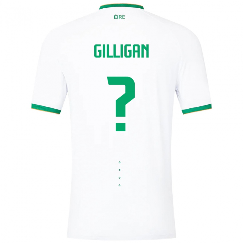 Mujer Camiseta Irlanda Ciaran Gilligan #0 Blanco 2ª Equipación 24-26 La Camisa