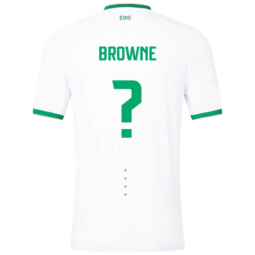 Mujer Camiseta Irlanda Luke Browne #0 Blanco 2ª Equipación 24-26 La Camisa