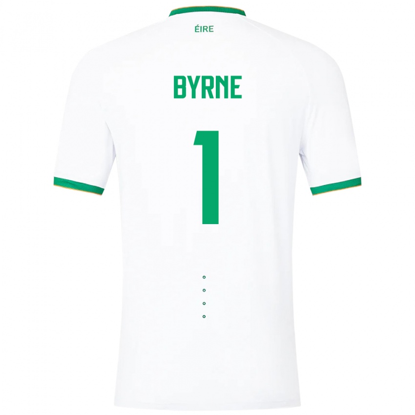 Mujer Camiseta Irlanda Reece Byrne #1 Blanco 2ª Equipación 24-26 La Camisa