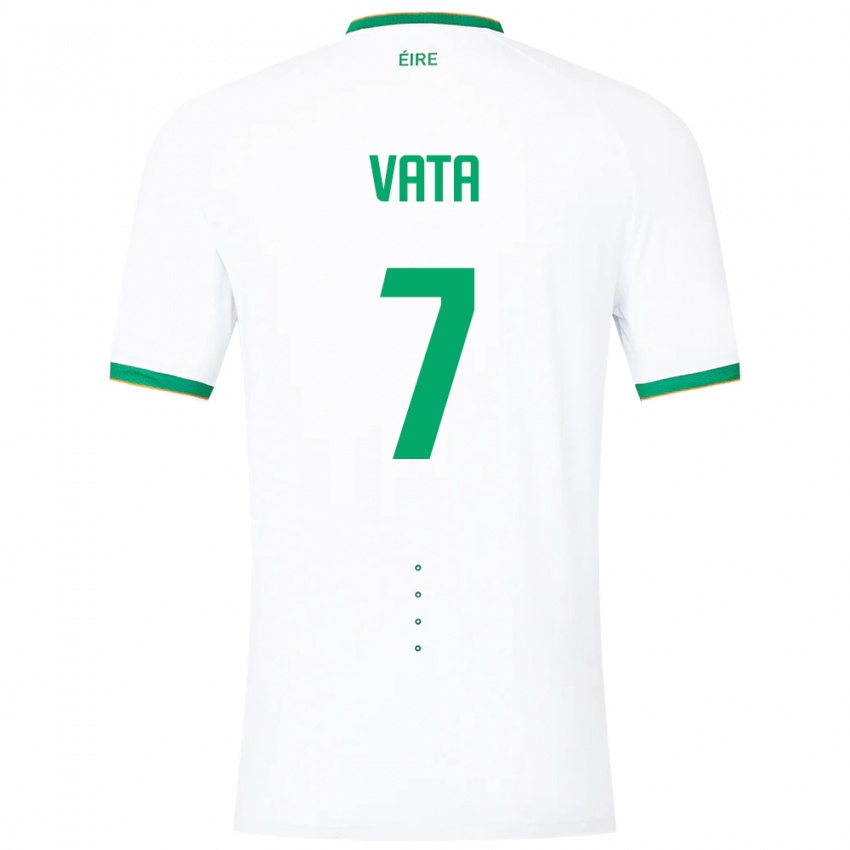 Mujer Camiseta Irlanda Rocco Vata #7 Blanco 2ª Equipación 24-26 La Camisa