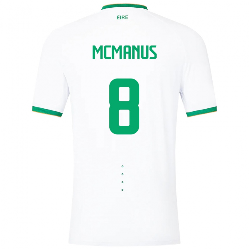 Mujer Camiseta Irlanda James Mcmanus #8 Blanco 2ª Equipación 24-26 La Camisa