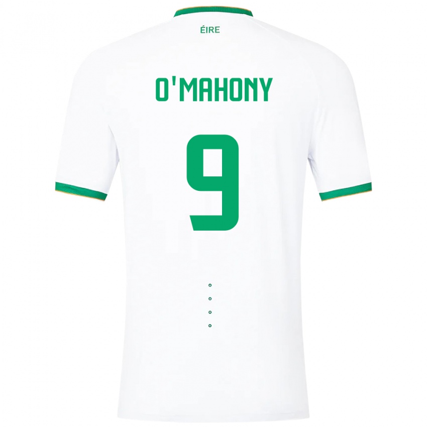Mujer Camiseta Irlanda Mark O'mahony #9 Blanco 2ª Equipación 24-26 La Camisa