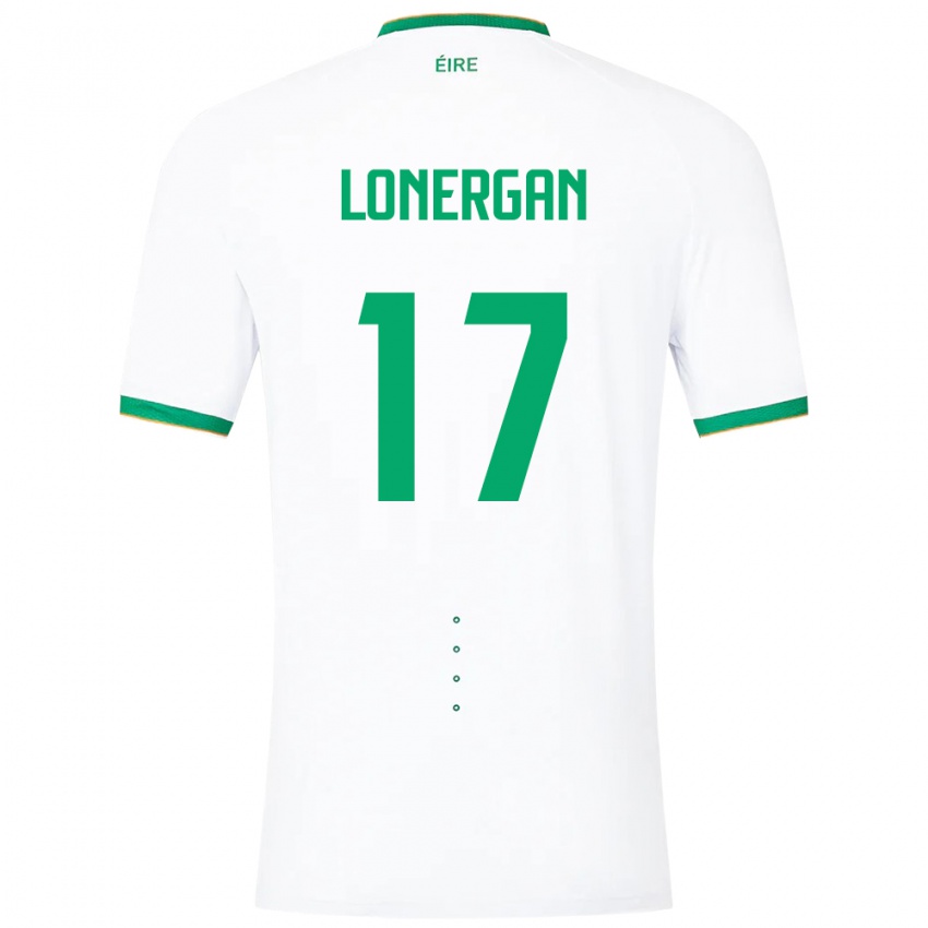 Mujer Camiseta Irlanda Tom Lonergan #17 Blanco 2ª Equipación 24-26 La Camisa