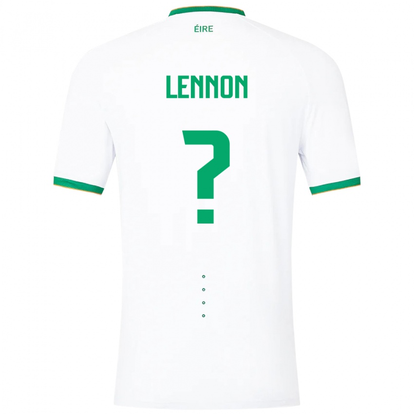 Mujer Camiseta Irlanda Adam Lennon #0 Blanco 2ª Equipación 24-26 La Camisa