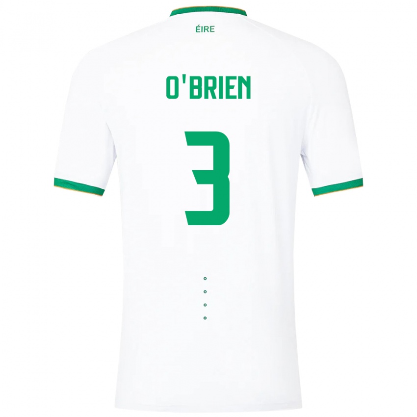 Mujer Camiseta Irlanda Luke O'brien #3 Blanco 2ª Equipación 24-26 La Camisa