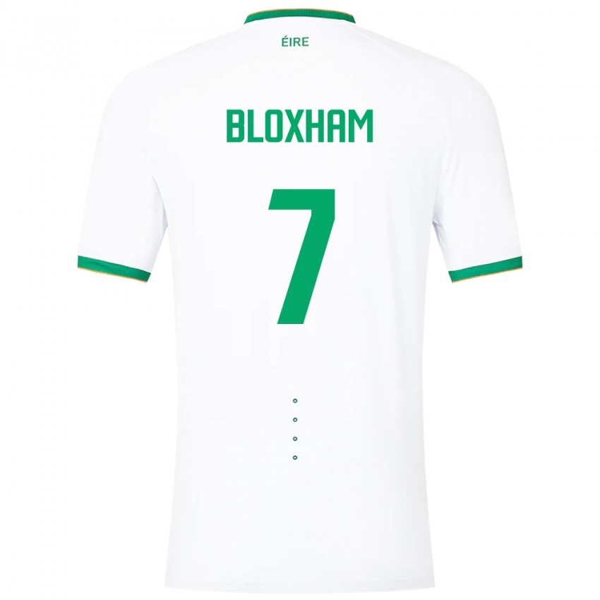 Mujer Camiseta Irlanda Tom Bloxham #7 Blanco 2ª Equipación 24-26 La Camisa