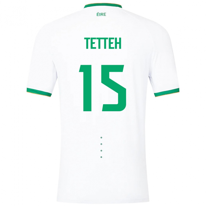 Mujer Camiseta Irlanda Gideon Tetteh #15 Blanco 2ª Equipación 24-26 La Camisa