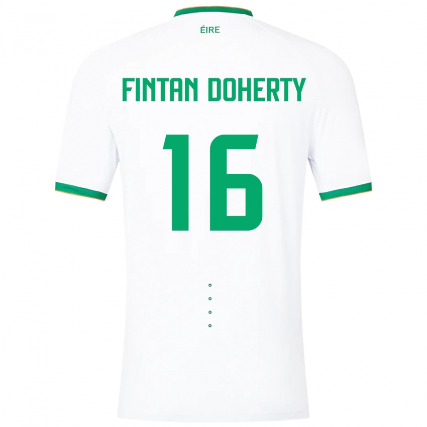 Mujer Camiseta Irlanda Fintan Doherty #16 Blanco 2ª Equipación 24-26 La Camisa