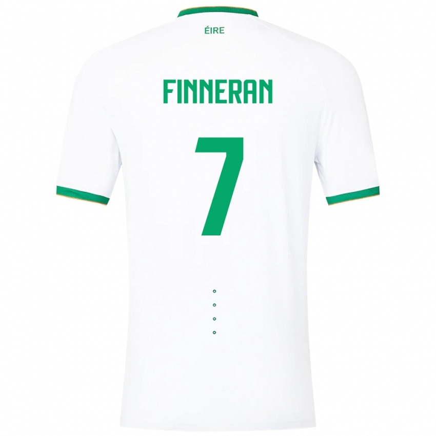 Mujer Camiseta Irlanda Rory Finneran #7 Blanco 2ª Equipación 24-26 La Camisa