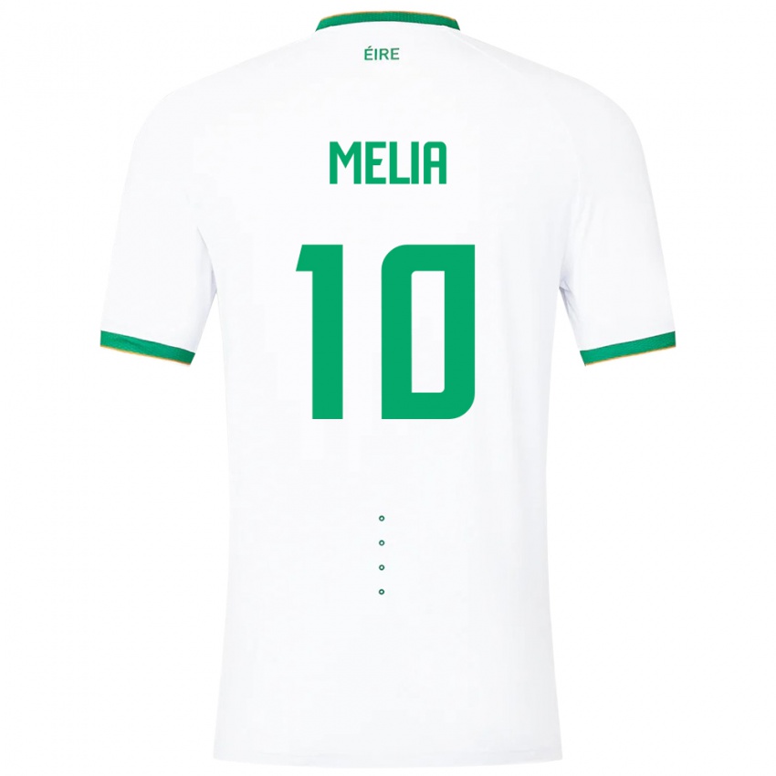 Mujer Camiseta Irlanda Mason Melia #10 Blanco 2ª Equipación 24-26 La Camisa