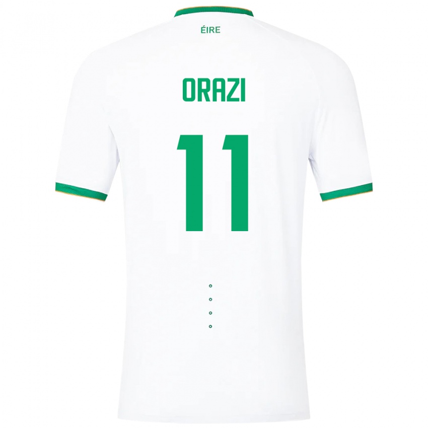 Mujer Camiseta Irlanda Ike Orazi #11 Blanco 2ª Equipación 24-26 La Camisa