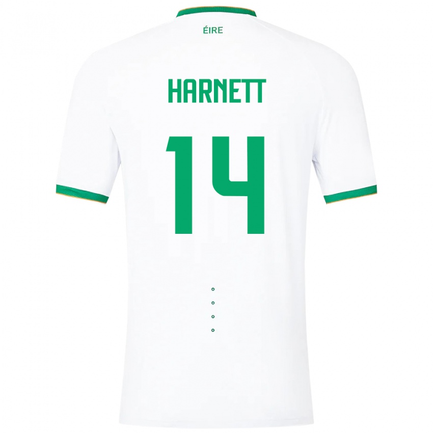 Mujer Camiseta Irlanda Kaylem Harnett #14 Blanco 2ª Equipación 24-26 La Camisa