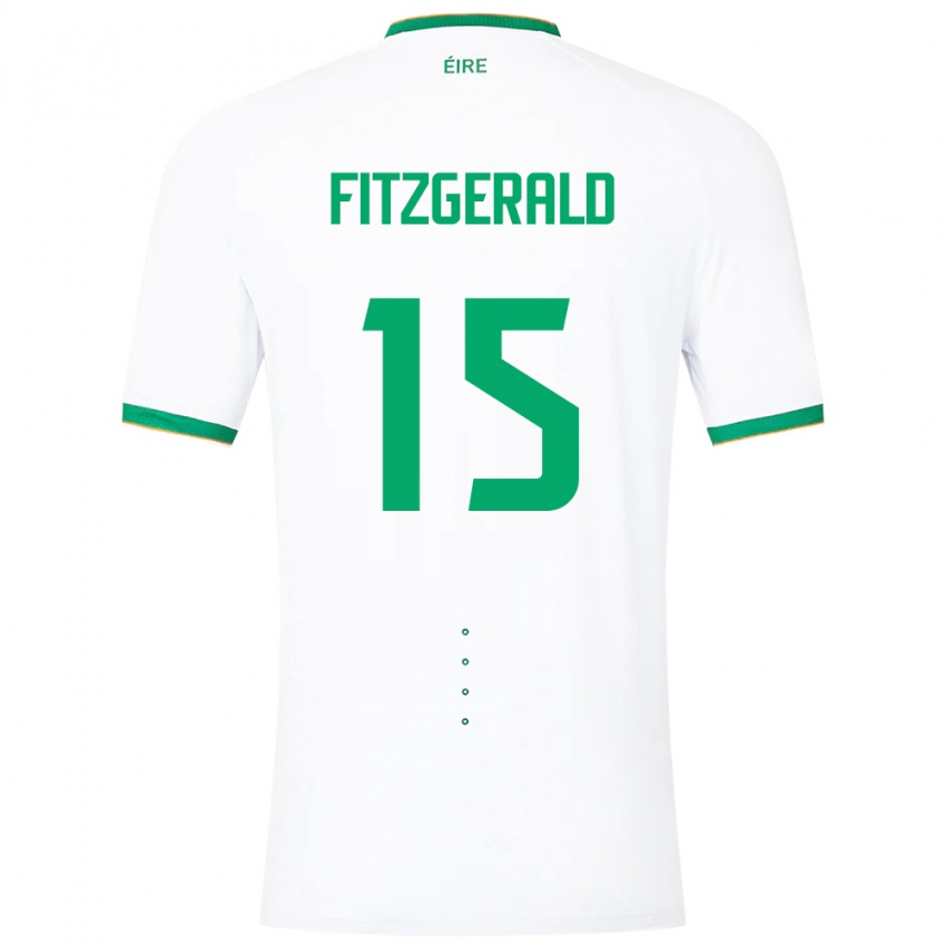 Mujer Camiseta Irlanda Kyle Fitzgerald #15 Blanco 2ª Equipación 24-26 La Camisa