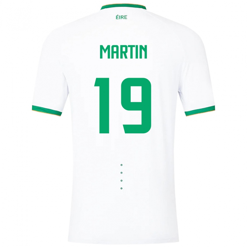 Mujer Camiseta Irlanda William Martin #19 Blanco 2ª Equipación 24-26 La Camisa