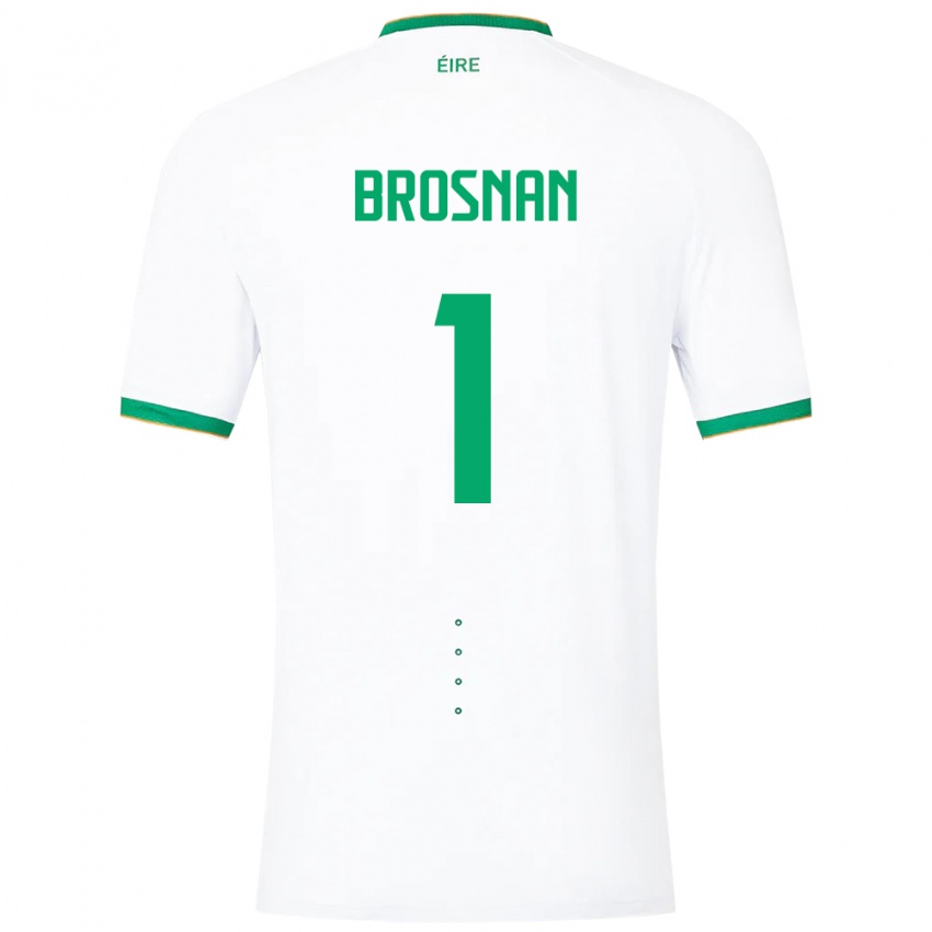 Mujer Camiseta Irlanda Courtney Brosnan #1 Blanco 2ª Equipación 24-26 La Camisa