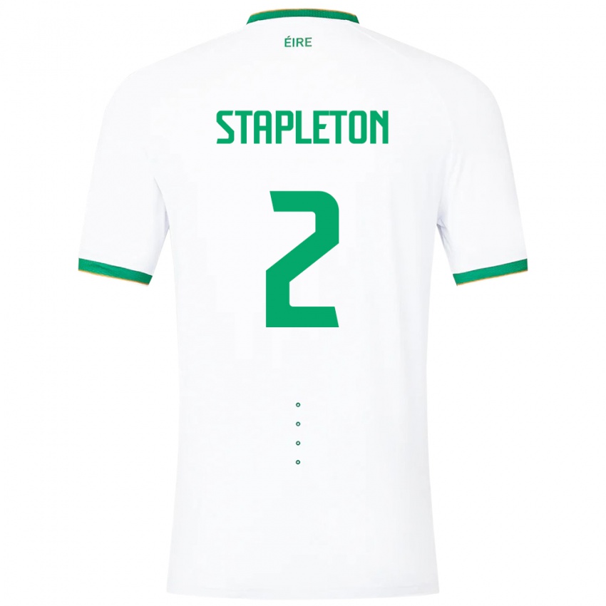 Mujer Camiseta Irlanda Jessie Stapleton #2 Blanco 2ª Equipación 24-26 La Camisa