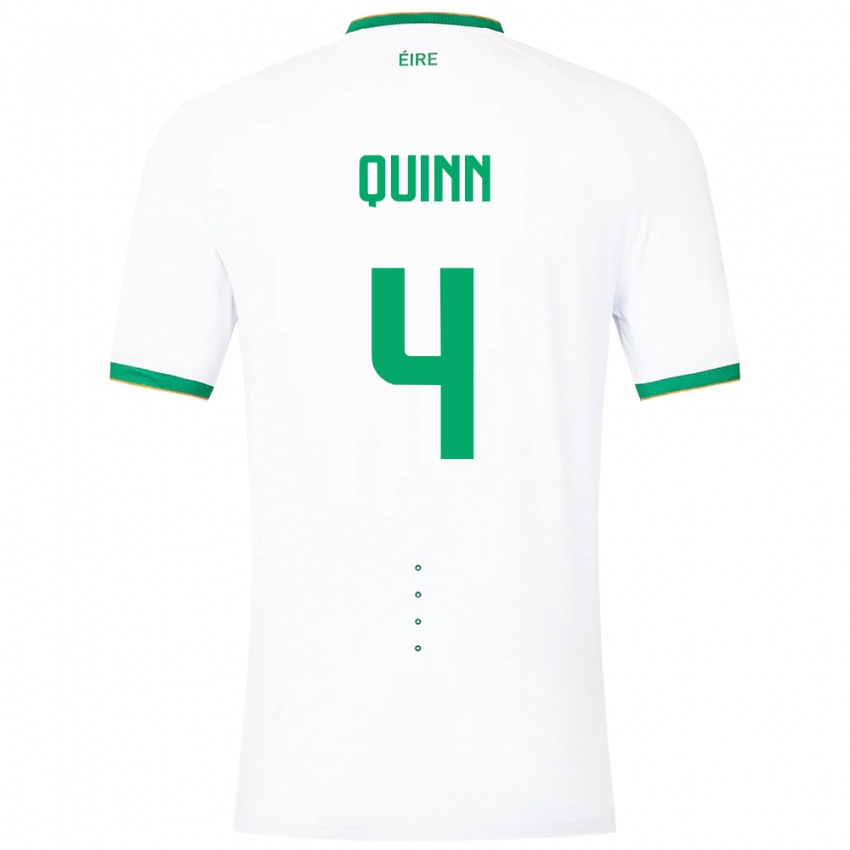 Mujer Camiseta Irlanda Louise Quinn #4 Blanco 2ª Equipación 24-26 La Camisa