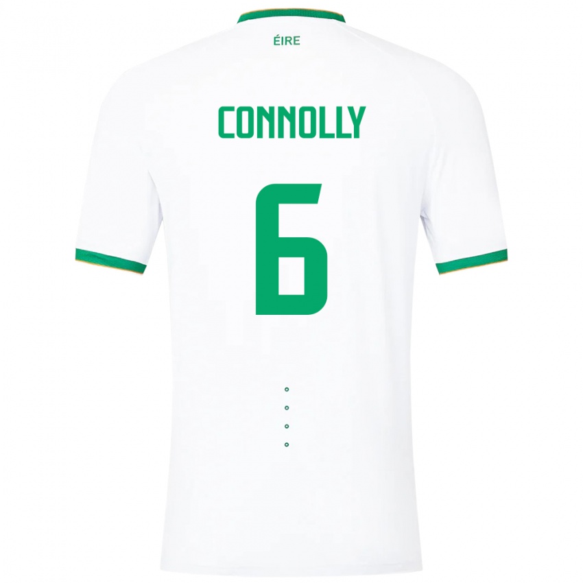 Mujer Camiseta Irlanda Megan Connolly #6 Blanco 2ª Equipación 24-26 La Camisa