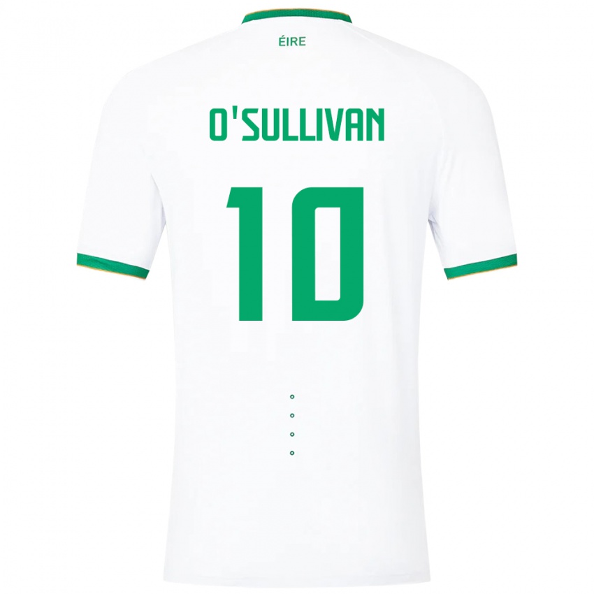 Mujer Camiseta Irlanda Denise O'sullivan #10 Blanco 2ª Equipación 24-26 La Camisa