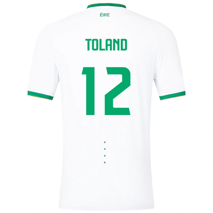 Mujer Camiseta Irlanda Tyler Toland #12 Blanco 2ª Equipación 24-26 La Camisa