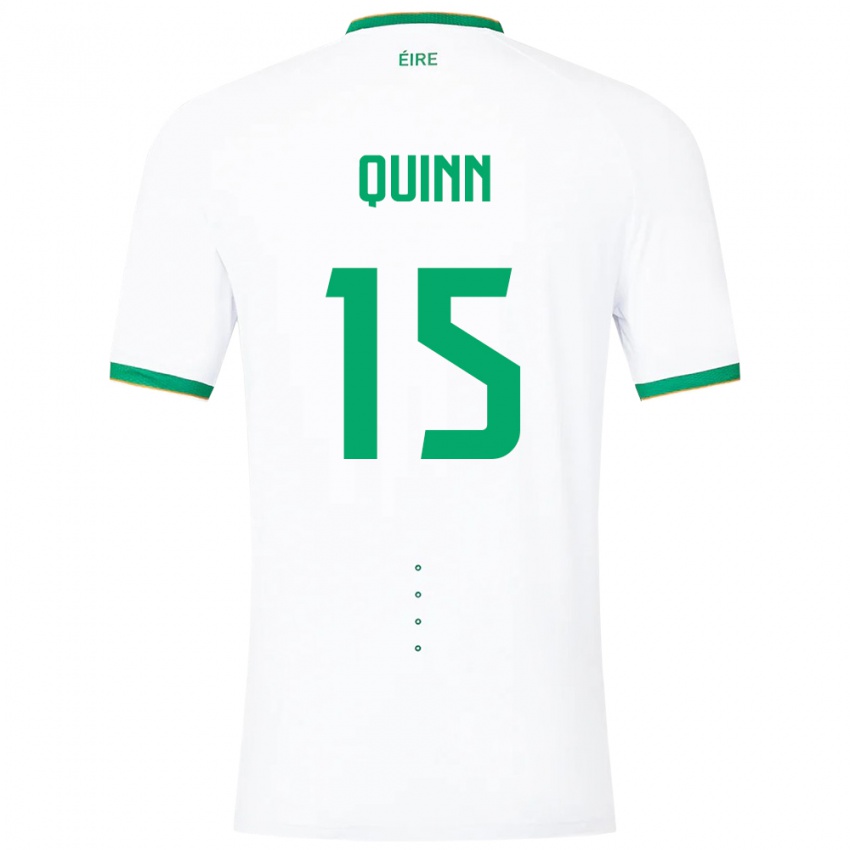 Mujer Camiseta Irlanda Lucy Quinn #15 Blanco 2ª Equipación 24-26 La Camisa