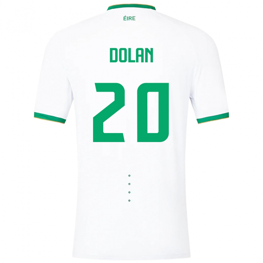 Mujer Camiseta Irlanda Ellen Dolan #20 Blanco 2ª Equipación 24-26 La Camisa