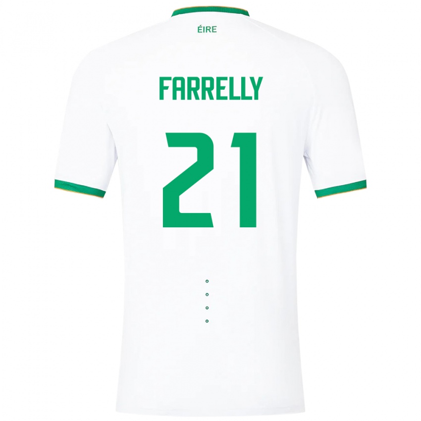 Mujer Camiseta Irlanda Sinead Farrelly #21 Blanco 2ª Equipación 24-26 La Camisa