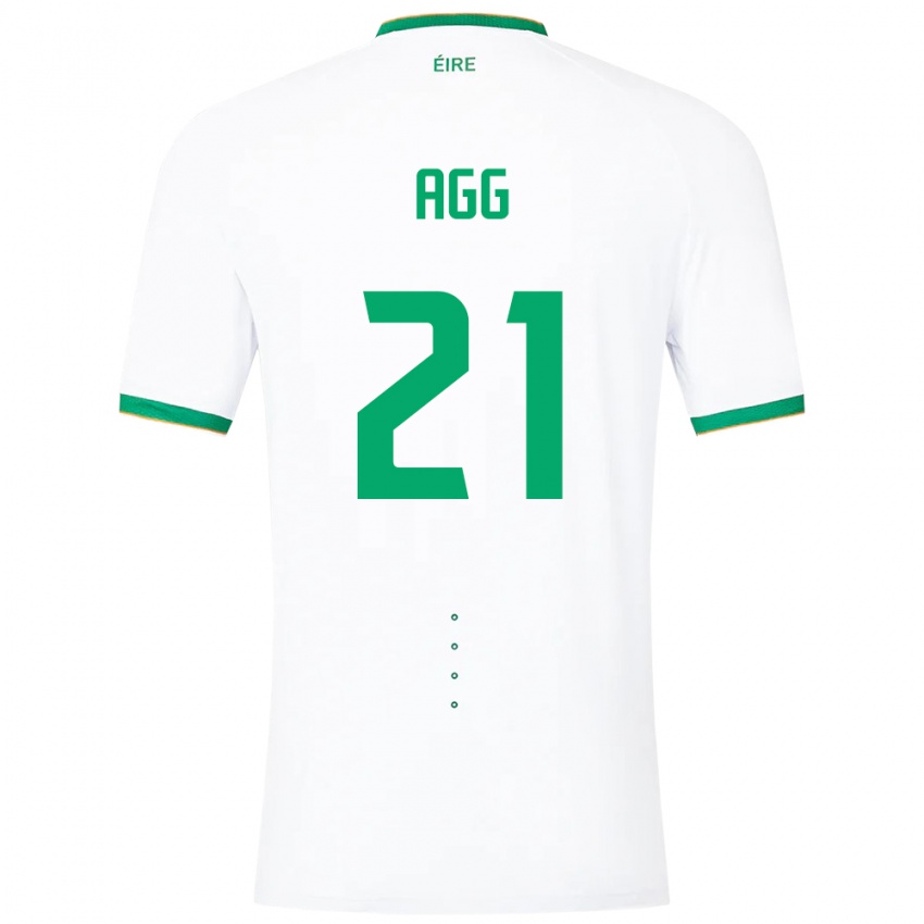 Mujer Camiseta Irlanda Lily Agg #21 Blanco 2ª Equipación 24-26 La Camisa