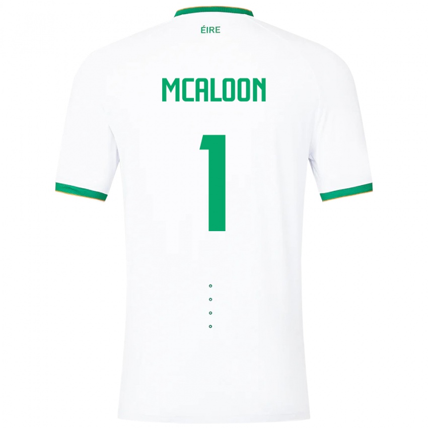 Mujer Camiseta Irlanda Naoisha Mcaloon #1 Blanco 2ª Equipación 24-26 La Camisa