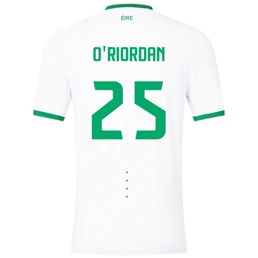 Mujer Camiseta Irlanda Claire O'riordan #25 Blanco 2ª Equipación 24-26 La Camisa