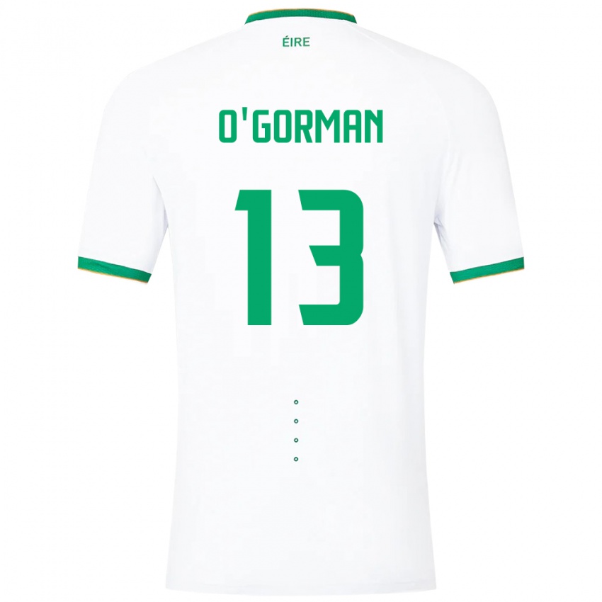 Mujer Camiseta Irlanda Áine O'gorman #13 Blanco 2ª Equipación 24-26 La Camisa