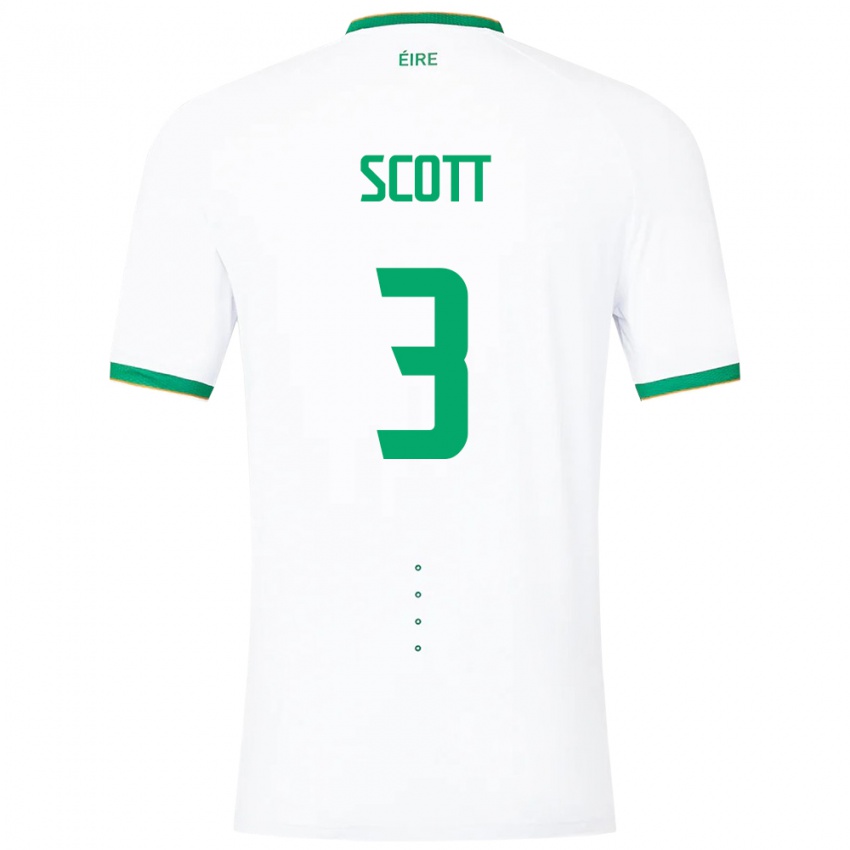 Mujer Camiseta Irlanda Harriet Scott #3 Blanco 2ª Equipación 24-26 La Camisa