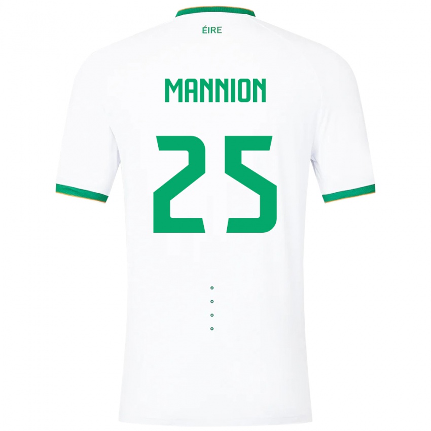 Mujer Camiseta Irlanda Aoife Mannion #25 Blanco 2ª Equipación 24-26 La Camisa