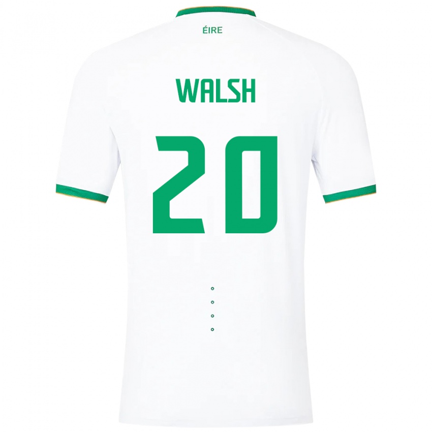 Mujer Camiseta Irlanda Claire Walsh #20 Blanco 2ª Equipación 24-26 La Camisa