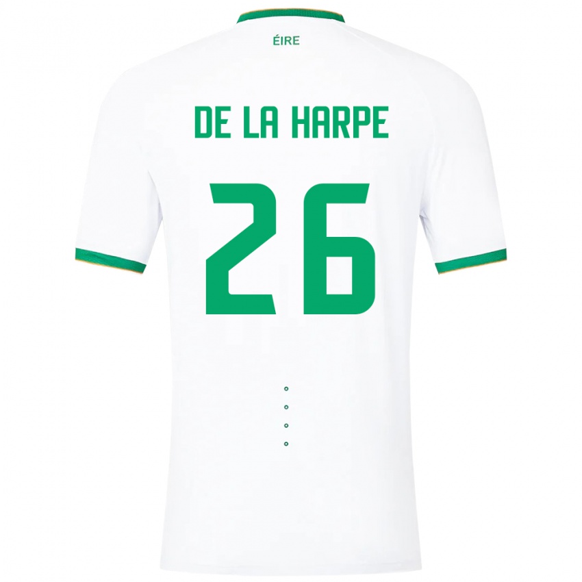 Mujer Camiseta Irlanda Deborah-Anne De La Harpe #26 Blanco 2ª Equipación 24-26 La Camisa