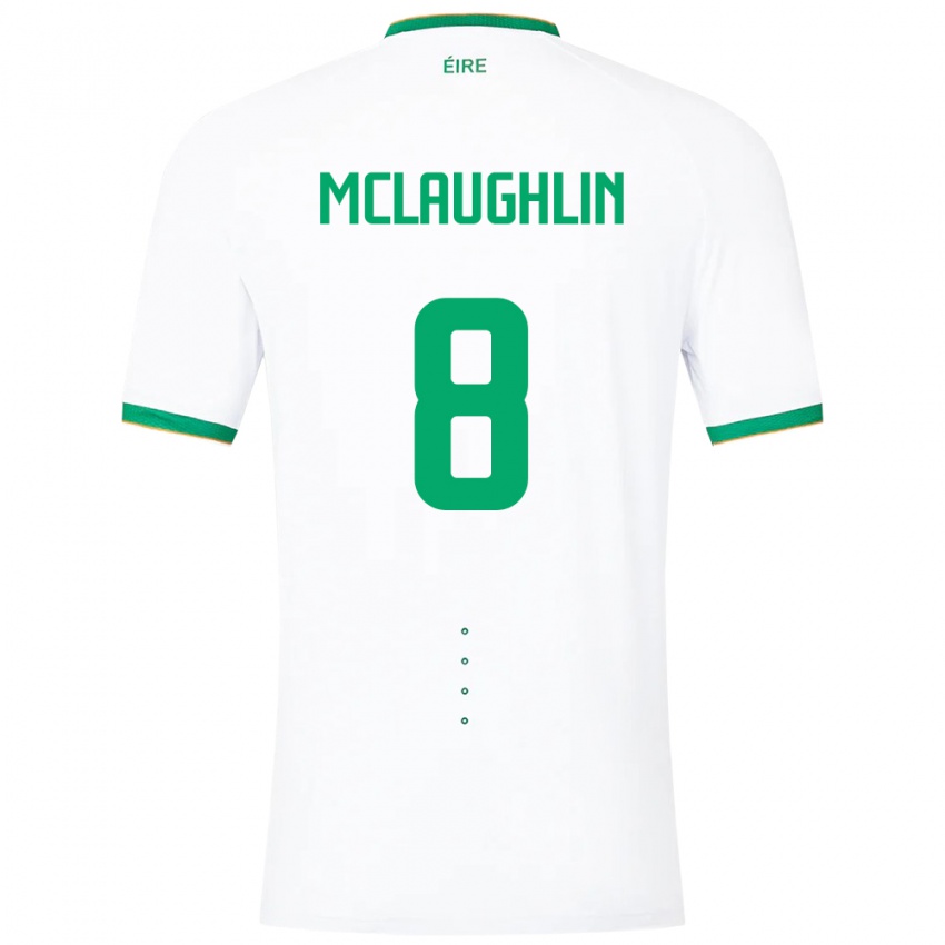 Mujer Camiseta Irlanda Roma Mclaughlin #8 Blanco 2ª Equipación 24-26 La Camisa