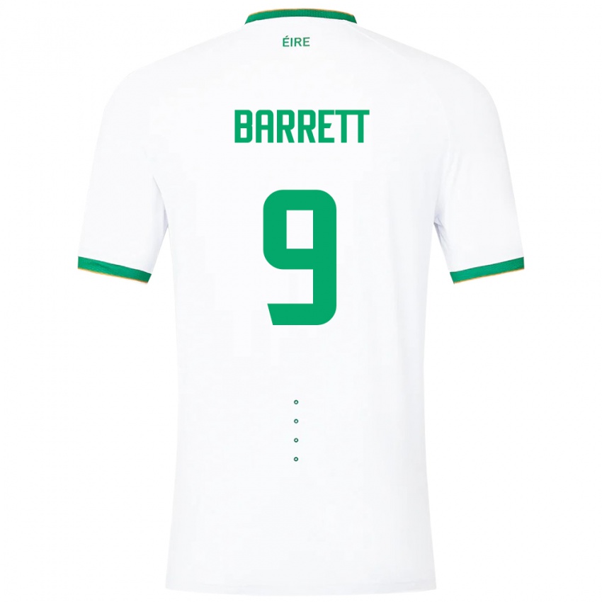 Mujer Camiseta Irlanda Amber Barrett #9 Blanco 2ª Equipación 24-26 La Camisa