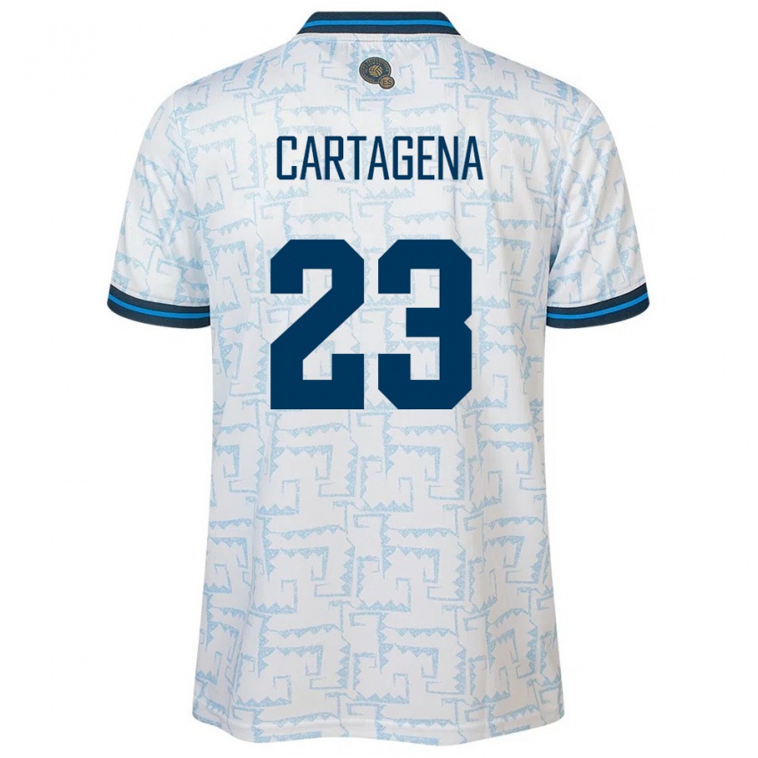 Mujer Camiseta El Salvador Melvin Cartagena #23 Blanco 2ª Equipación 24-26 La Camisa