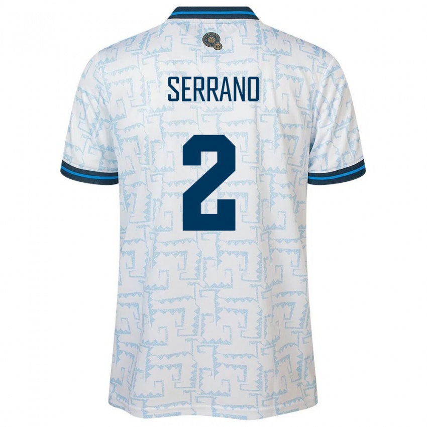 Mujer Camiseta El Salvador Alejandro Serrano #2 Blanco 2ª Equipación 24-26 La Camisa