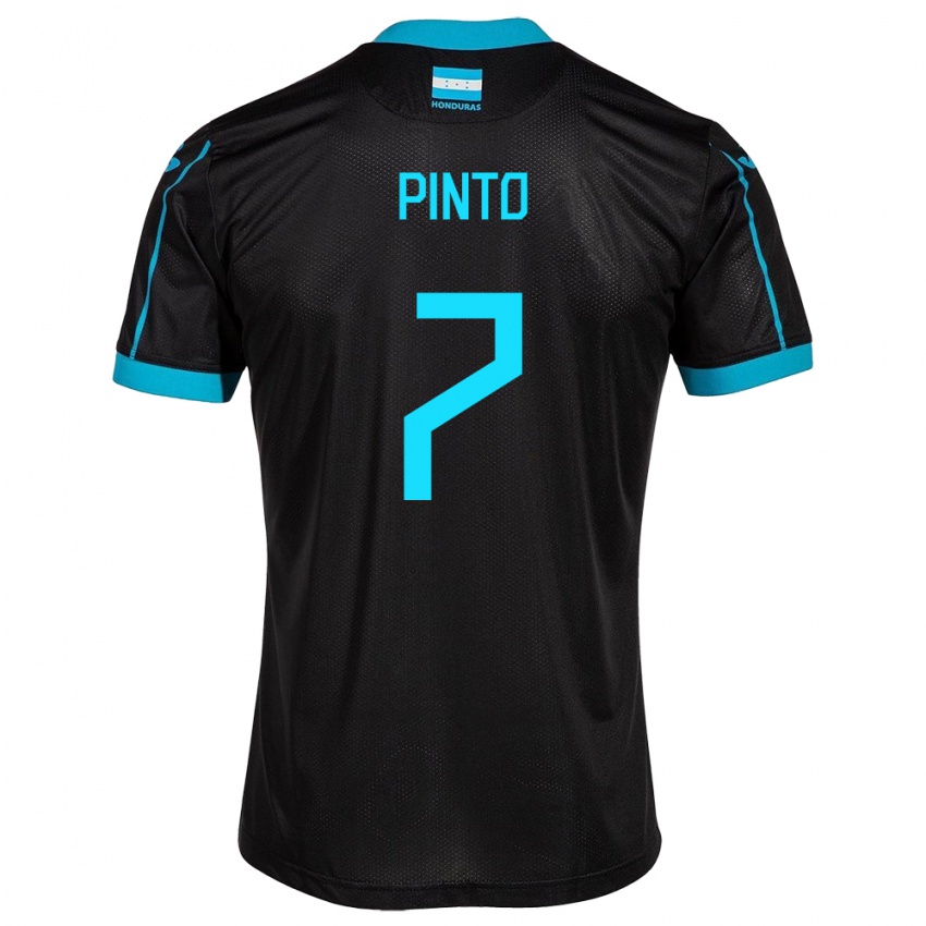 Mujer Camiseta Honduras José Pinto #7 Negro 2ª Equipación 24-26 La Camisa