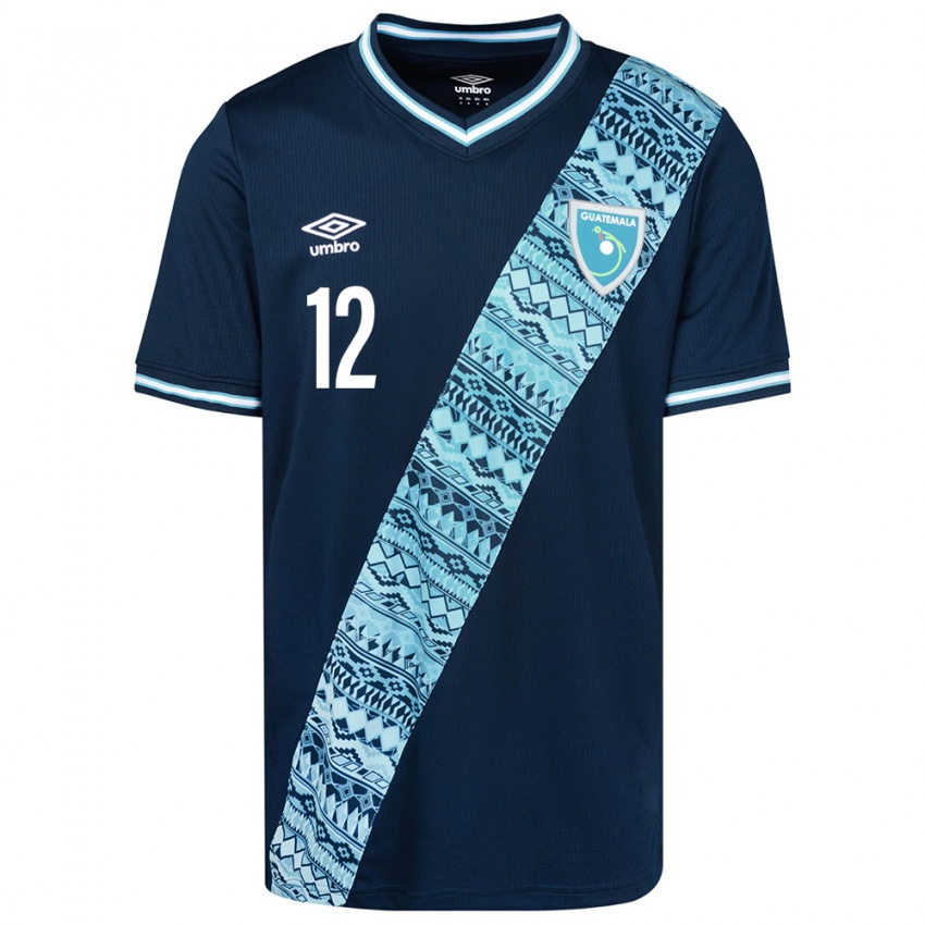 Mujer Camiseta Guatemala John Lutin #12 Azul 2ª Equipación 24-26 La Camisa